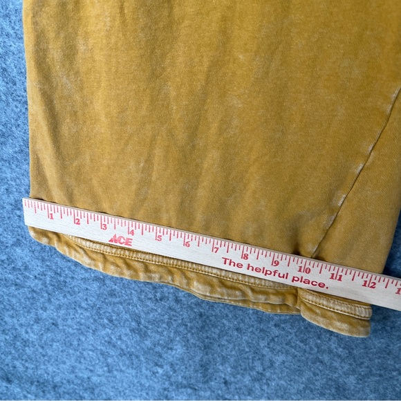 THREE BIRD NEST Mustard Yellow Cotton Wide Leg Cropped Sweatpants Size Large - Picture 9 of 11